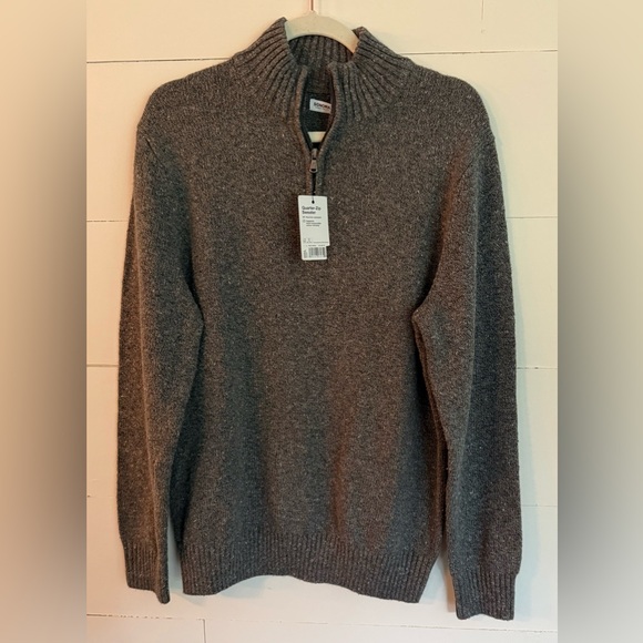 Sonoma Gray Quarter Zip Up Sweater Classic Knit Design - Picture 1 of 4